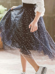 Sequins High Waist Fairy Skirt Tulle Skirt For Casual Outfit