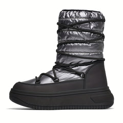 Women's Waterproof Warm Winter Snow Boots Lace Up Ankle Booties