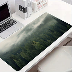 XXL Mouse Pad Foggy Green Forest Mouse Mat