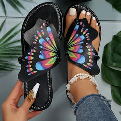 Colorful Butterfly Flat Sports Sandals Non Slip Slides Sandals