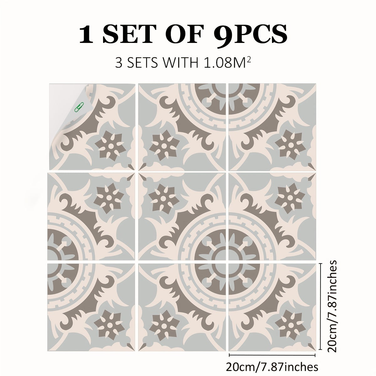 Bohemian Pattern Printed Floor Stickers - Non-slip Self-adhesive Tile Stickers