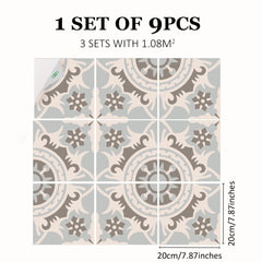Bohemian Pattern Printed Floor Stickers - Non-slip Self-adhesive Tile Stickers