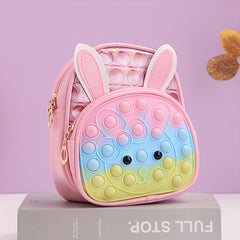 Kids Bunny Backpack Silicone Bubble Schoolbag
