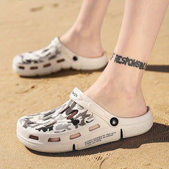 Men's Camo Lightweight Clogs Non Slip Garden Shoes