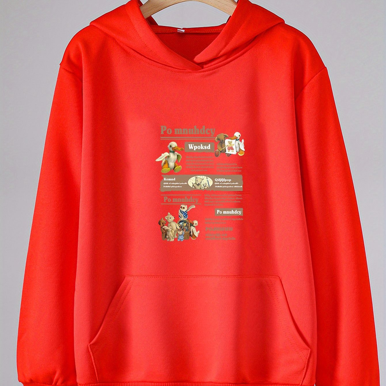 Girls Duck Print Hoodie Comfy Pullover Spring Fall Gift