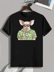 Pig Print Men's Graphic T-Shirt for Summer