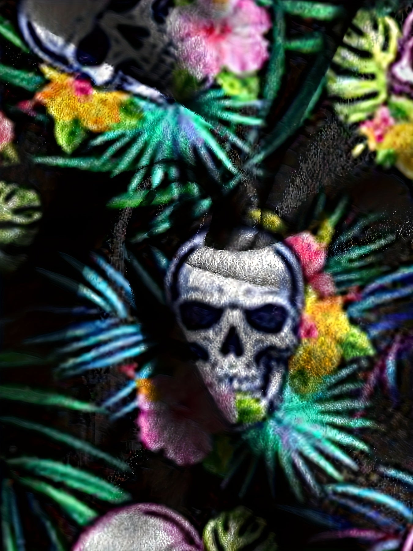 Skull & Flower Graphic Hoodie Jogger Pants Set Kids Halloween Costume