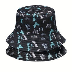 Spring Summer Butterfly Print Fisherman Hat Hip Hop Bucket Hat