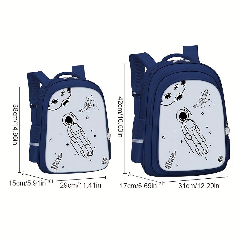 Astronaut Pattern Cartoon Backpack for Students 5-12