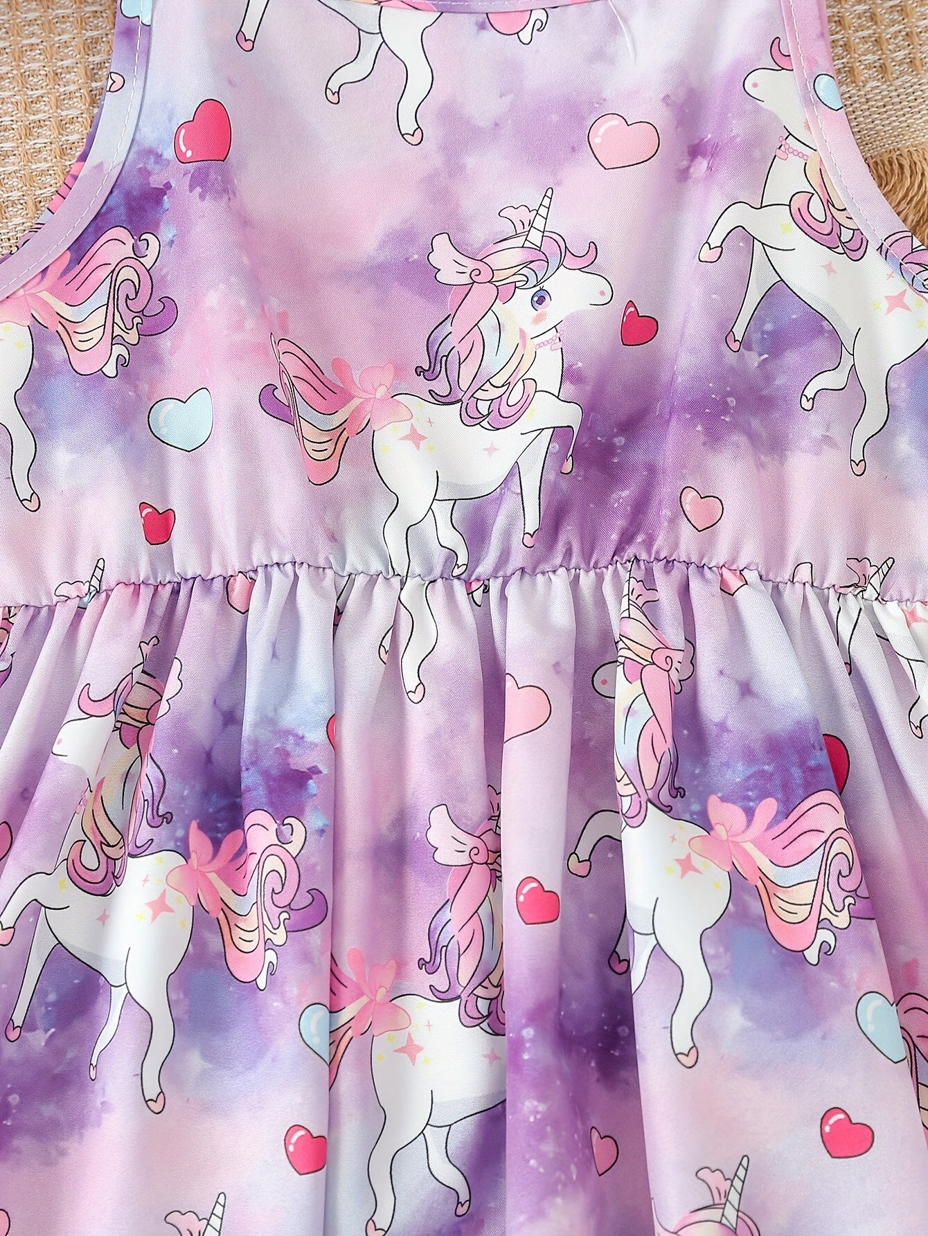 Dreamy Tie Dye Unicorn Cami Dress for Girls