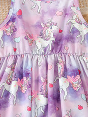 Dreamy Tie Dye Unicorn Cami Dress for Girls