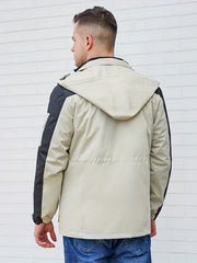 Hooded Windbreaker Jacket Men's Waterproof Coat for Outdoor Activities