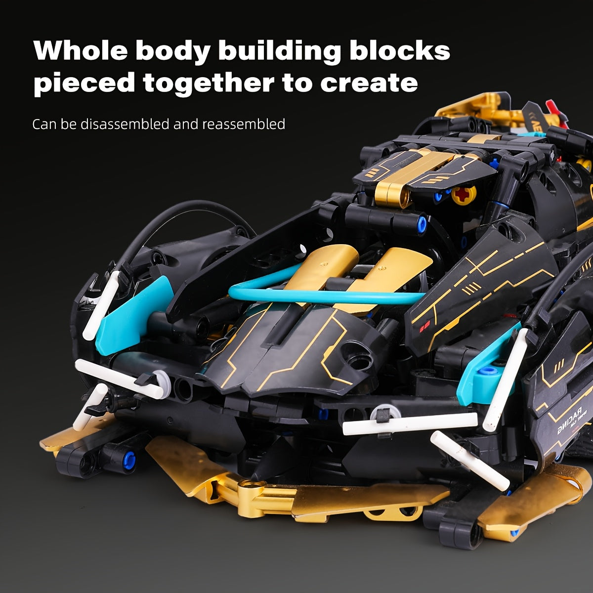 1590pcs Toy Car Building Blocks and Futuristic Sports Car Assembly Set