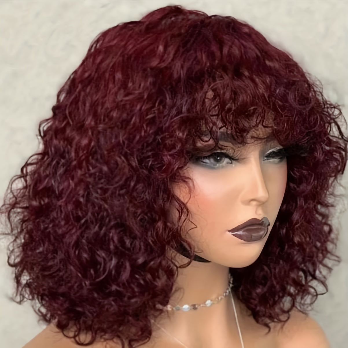 Double Drawn Glueless Short Kinky Curly Wig 220 Density Bob Human Hair Wig