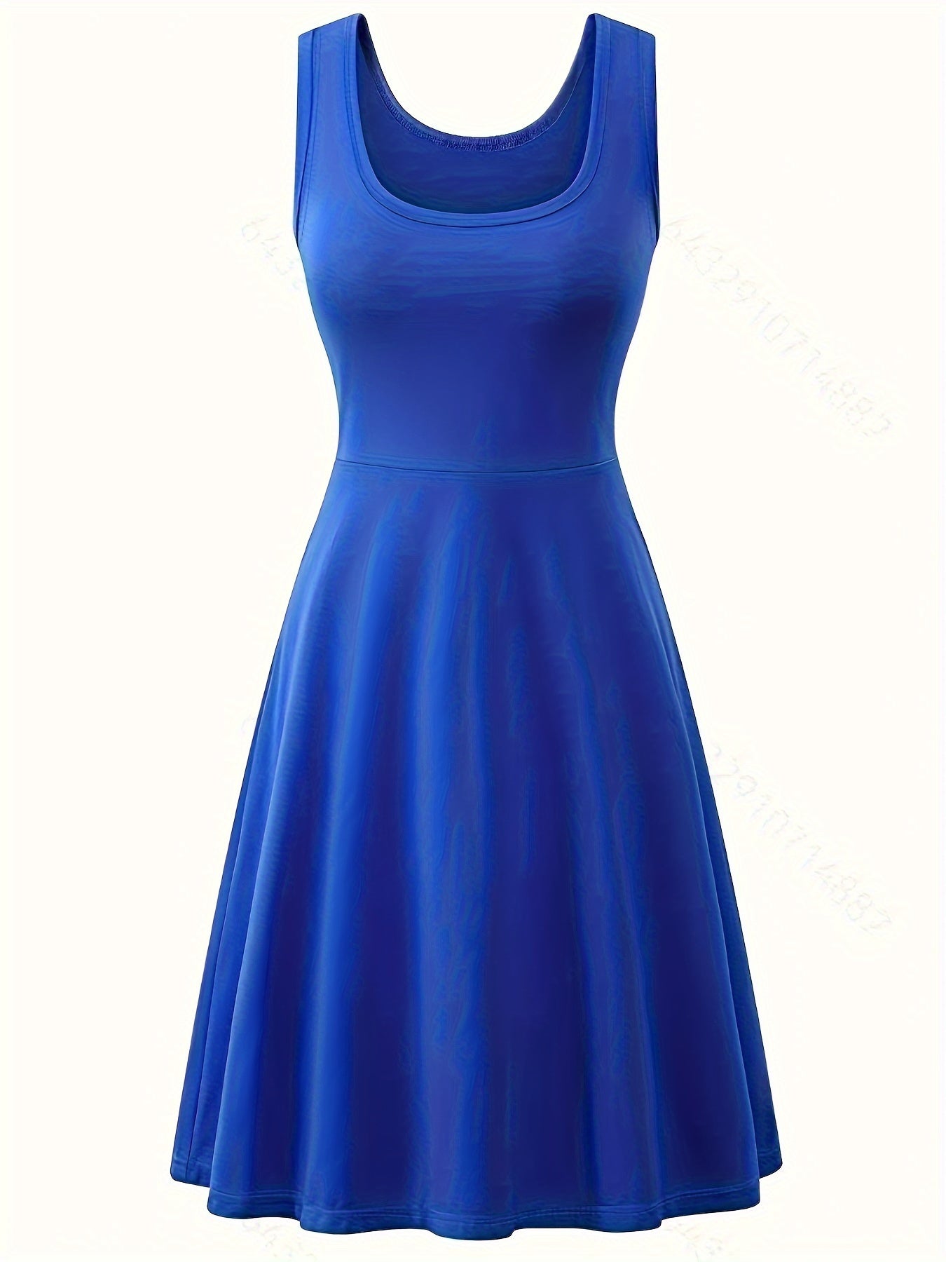 Basic Tank Dress Women's Plus Round Neck Solid Tank Dress