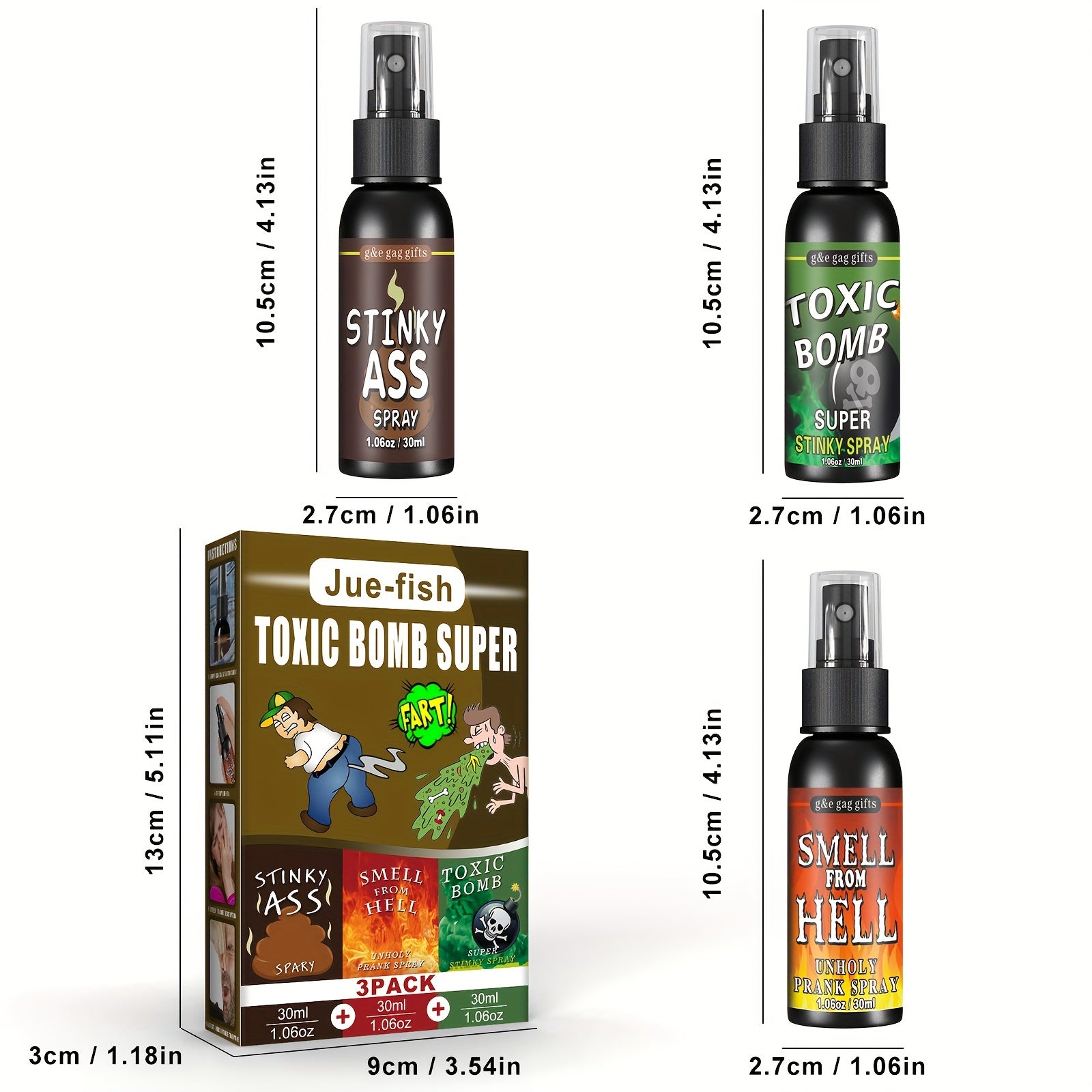 Fart Spray Funny Toys Pack of 3