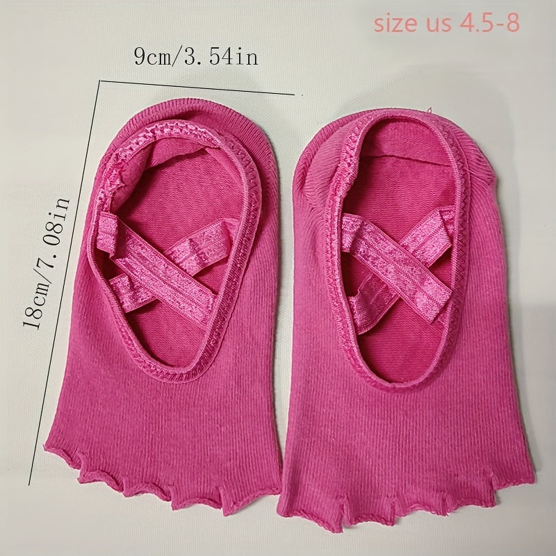 Cross Strap Five Finger Split Non slip Socks for Fitness Sports