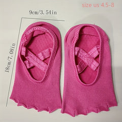 Cross Strap Five Finger Split Non slip Socks for Fitness Sports