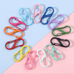 10pcs Solid Metal Keychain Buckle S-shaped Key Chain Carabiner