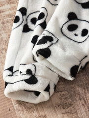 Panda Hooded Jumpsuit Baby Boys Thermal Bodysuit