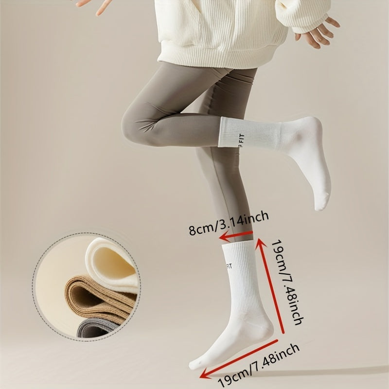 Athletic Non-Slip Yoga Socks - Letter Graphic Sporty Mid-Tube Socks