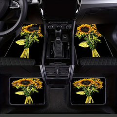 4pcs Sunflower Bouquet Car Floor Mat All-weather Car Protector