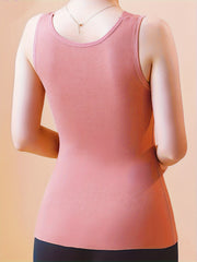 2pcs Lace Thermal Underwear V Neck Sleeveless Top Women's Lingerie