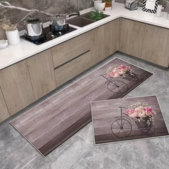 2pcs Anti Fatigue Kitchen Rug Set Non Slip Waterproof Machine Washable Carpet
