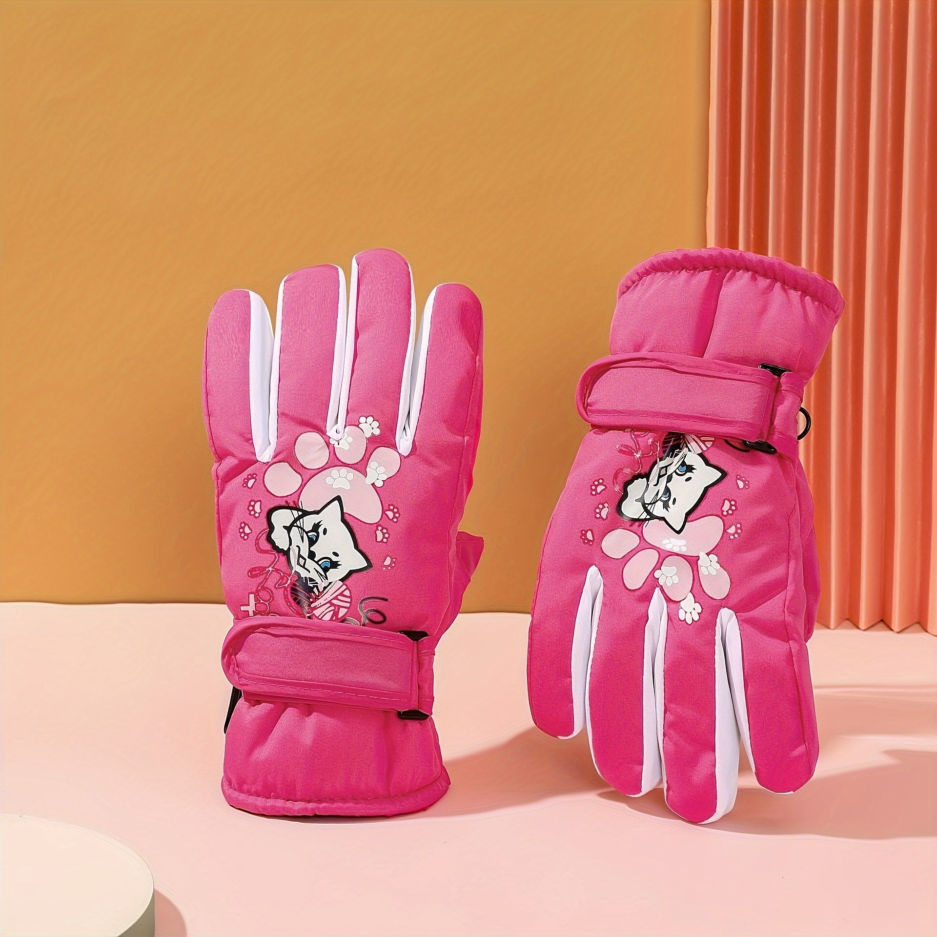 Winter Kids Waterproof Warm Skiing Gloves for Boys Girls