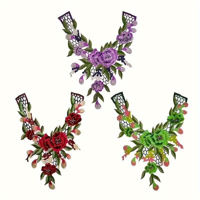 Water Soluble Lace Neckline Collar Lace Applique Patch