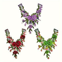 Water Soluble Lace Neckline Collar Lace Applique Patch