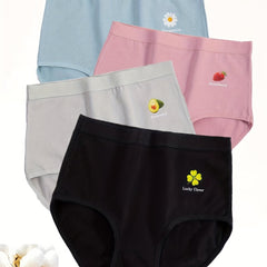 4pcs High Waist Butt Lifting Panties Women's Lingerie
