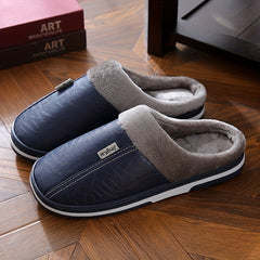 Men's Cozy Fleece Slides Soft Slippers Plush Non-slip Home Shoes