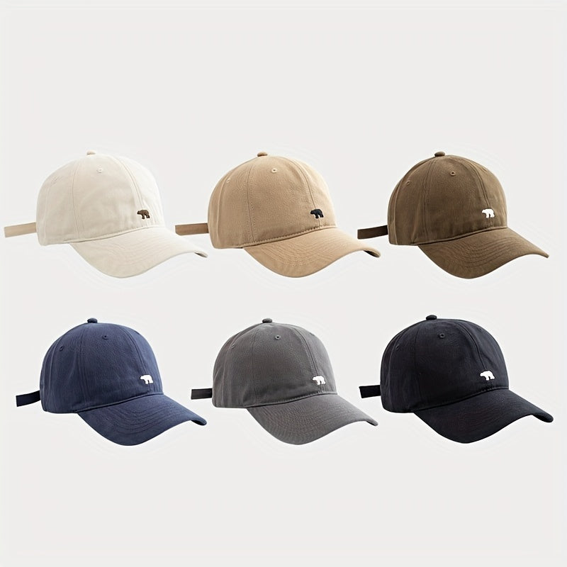 Vintage Polar Bear Pattern Embroidered Baseball Cap for Kids