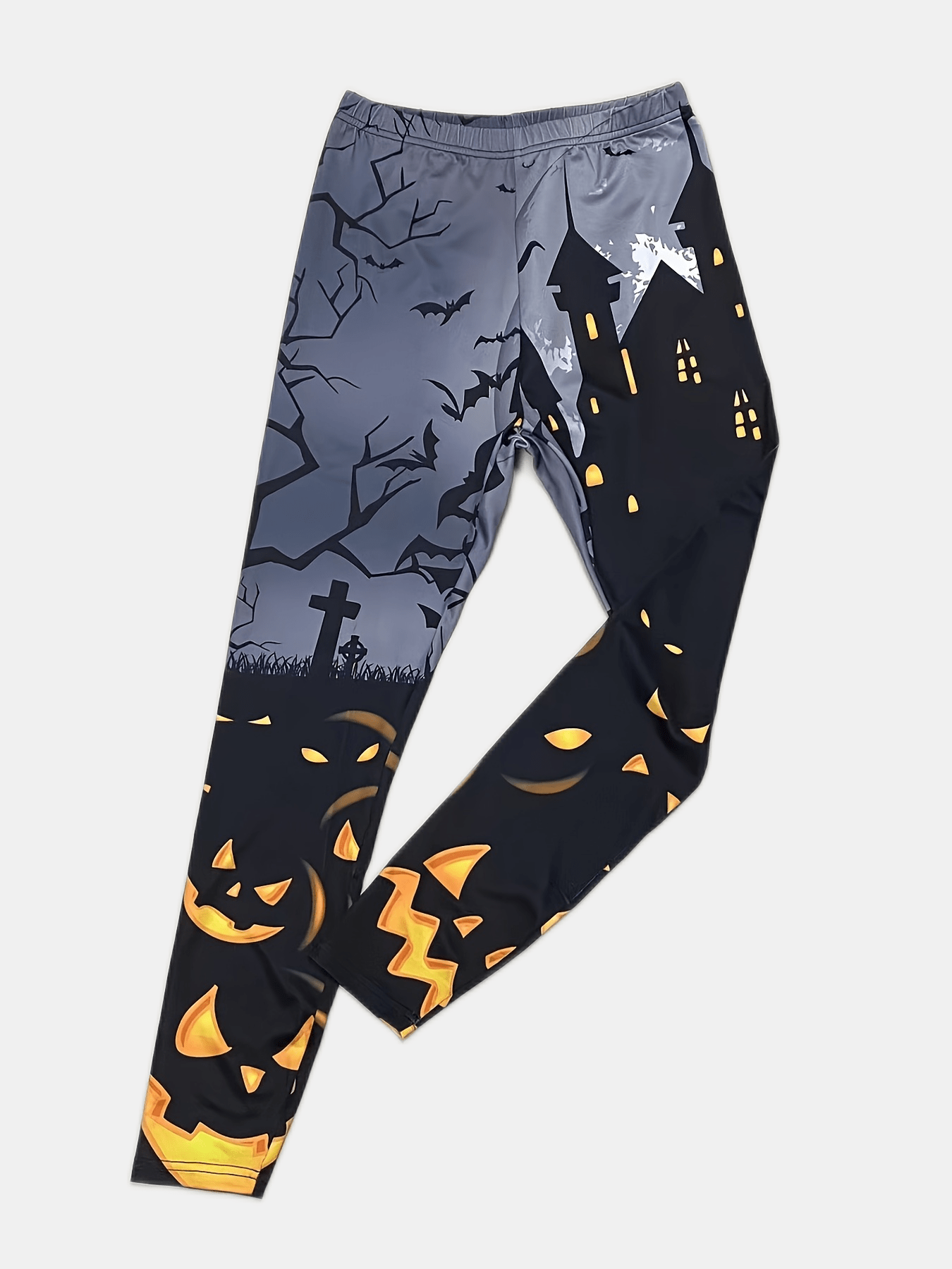 Halloween Pumpkin Print High Waist Yoga Leggings