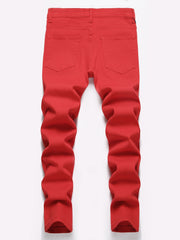 Boys Letter Patch Ripped Jeans