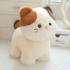 Floral Cat Plush Doll with Three Faces Soft Plush Body