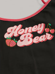 Y2K Spaghetti Top Strawberry Cherry Print Cami