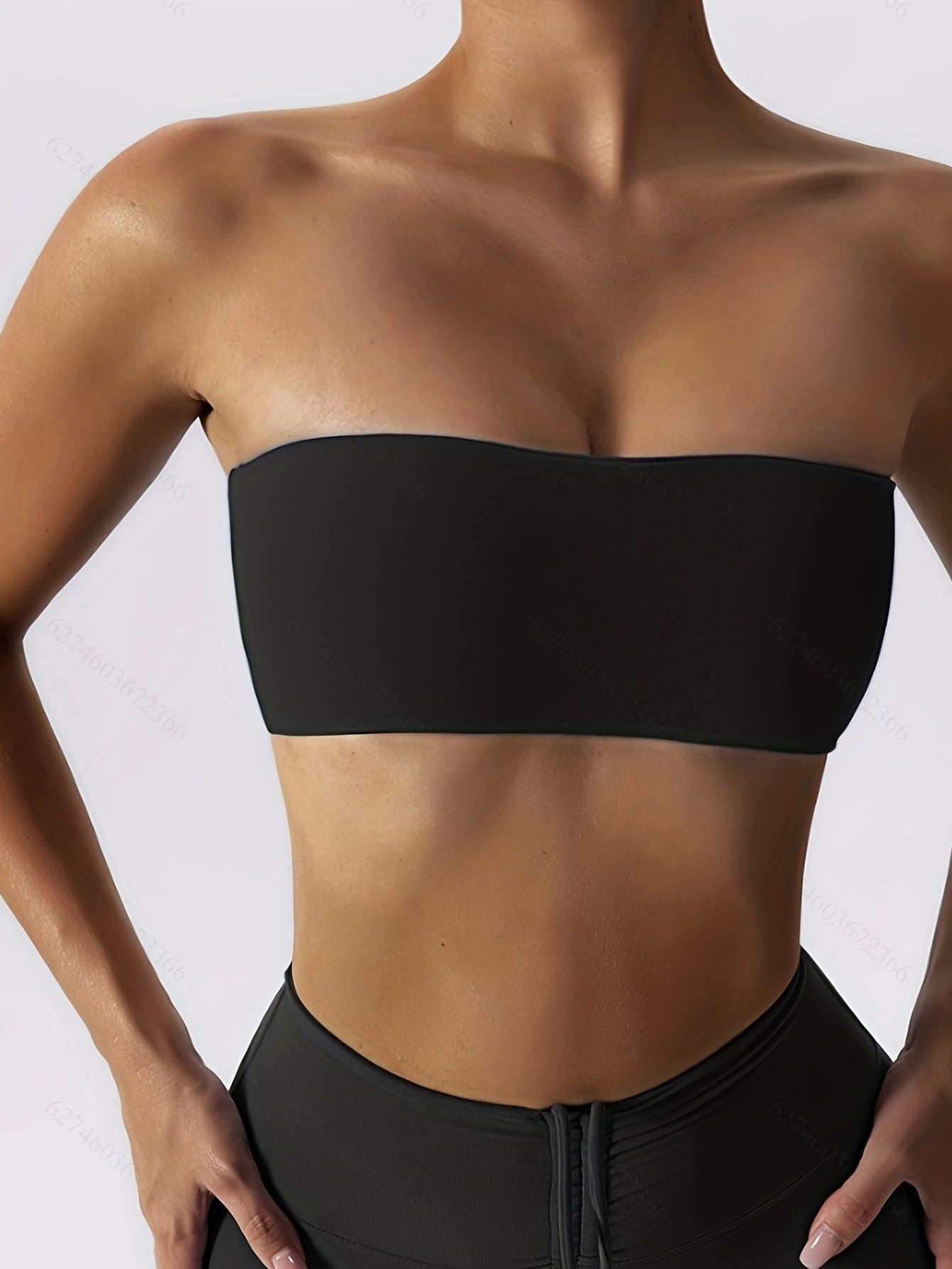 Strapless Solid Tube Top & Comfy All-match Top