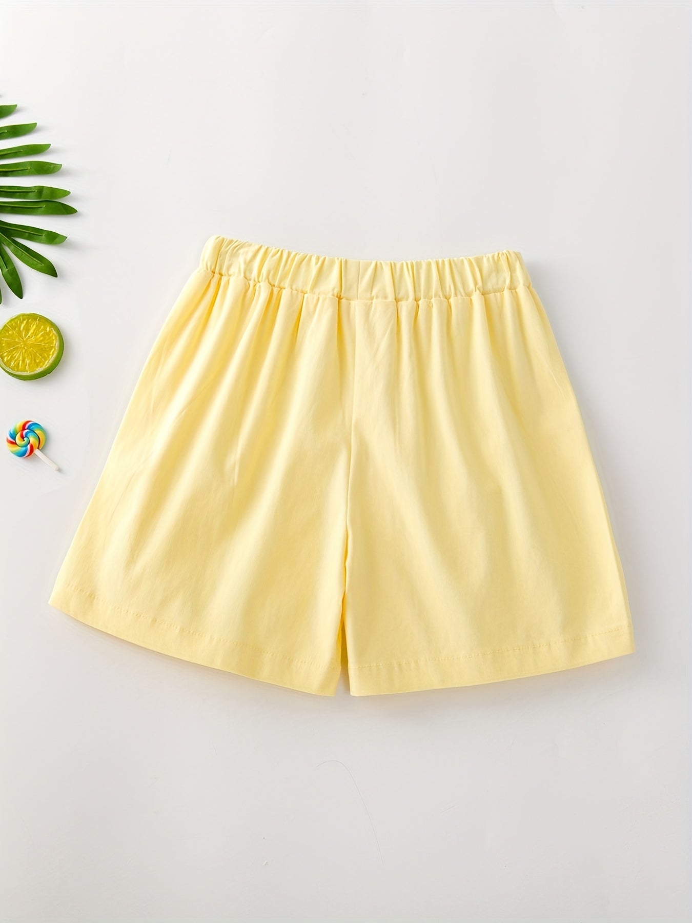Girls' Casual Shorts Self Tie Elastic Waist Summer Lounge Outwear Shorts