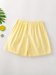 Girls' Casual Shorts Self Tie Elastic Waist Summer Lounge Outwear Shorts