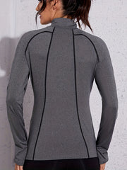 Stand up Collar Zipper Yoga Jacket Long Sleeve