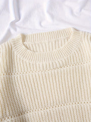 Ribbed Long Sleeve Round Neck Jumper