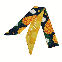 2pcs Yellow Skinny Scarf Long Ribbon Neckerchief Twilly Scarf for Women