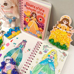 Princess Dress up Activity Book With Watercolor Puzzle Stickers DIY Craft Kit