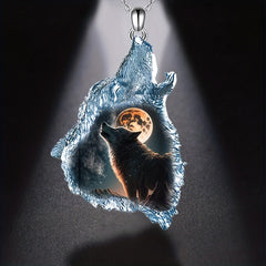 Gothic Chain Animal Wolf Head Pendant Necklace Hip Hop Style Necklace