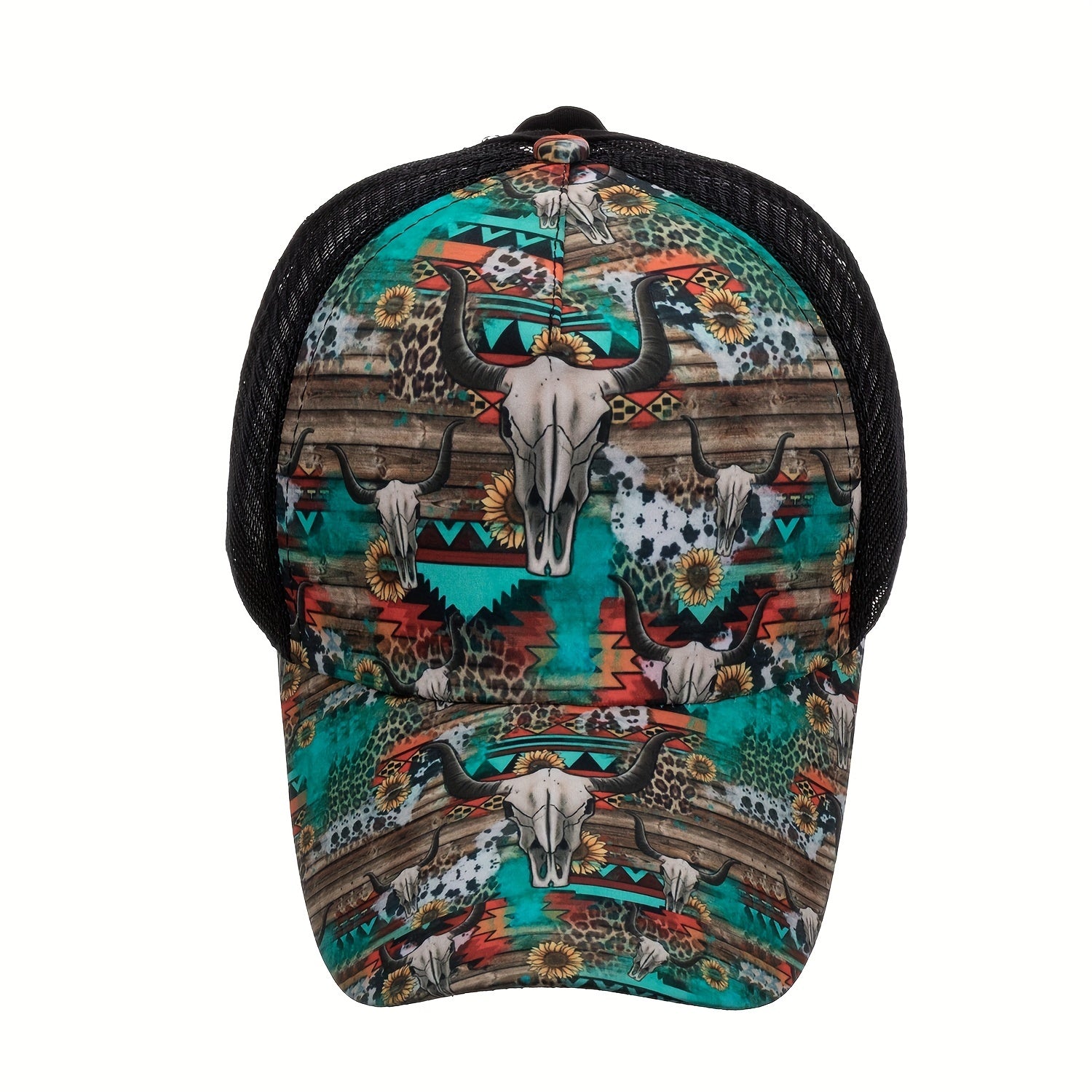 Floral Print Trucker Hat Sun Protection Baseball Cap