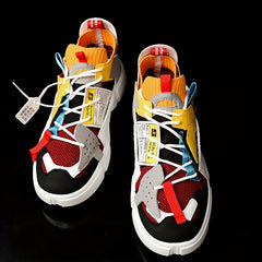 Men's Lace up Sneakers Patchwork Athletic Shoes Breathable Running Basketball