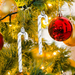 6pcs Glitter Twisted Candy Canes Christmas Ornaments