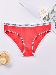 3 Pack Ribbed Panties Set Women's Briefs Set